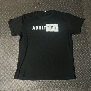 Black 'Adultish' Graphic T-Shirt
